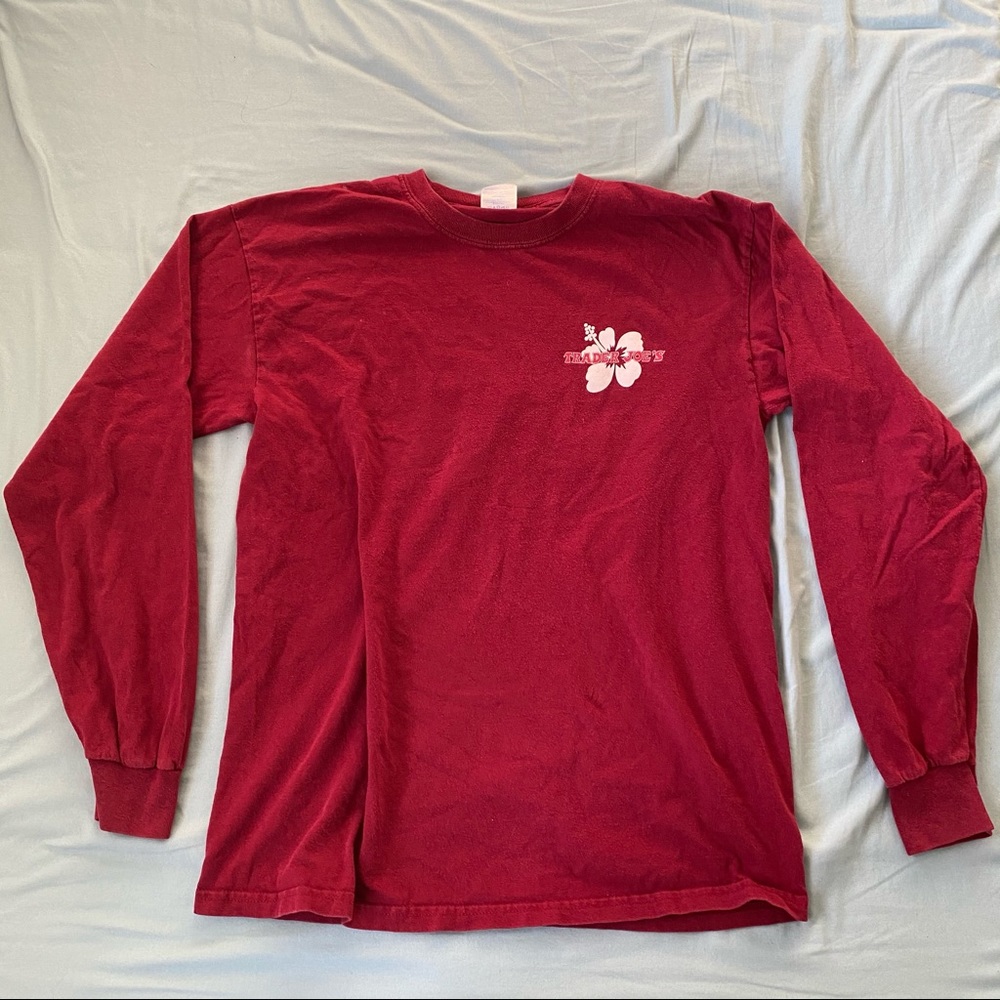 Trader Joe’s crew member long sleeve shirt maroon